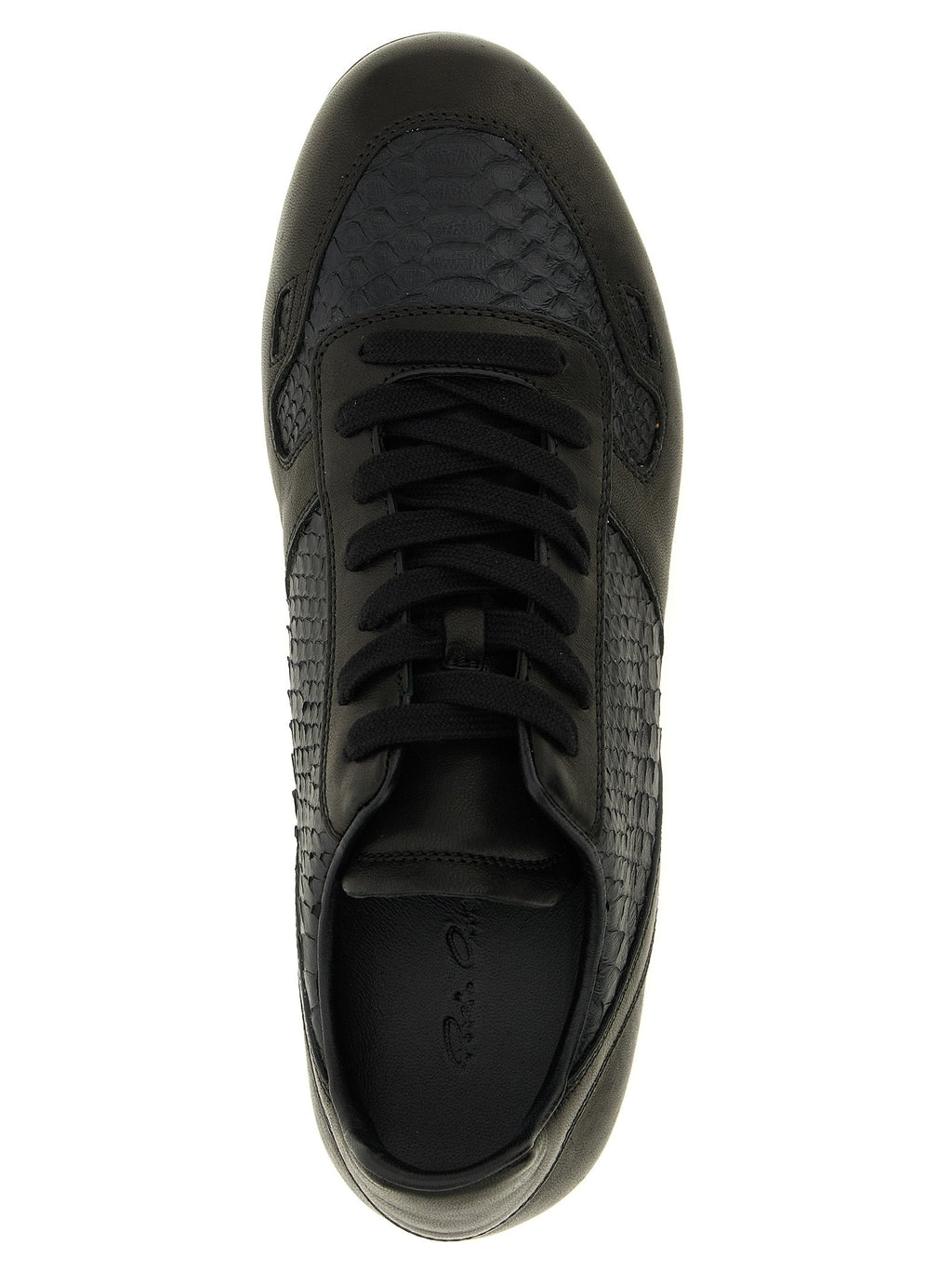 Rick Owens Black Lamb Leather Low Top Sneakers