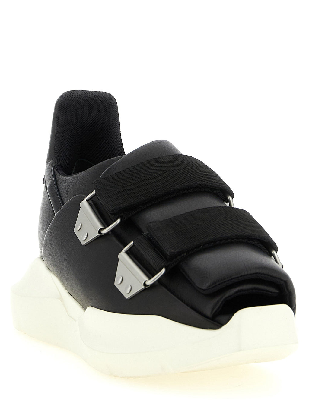 Rick Owens Black Calfskin Athletic Sneakers