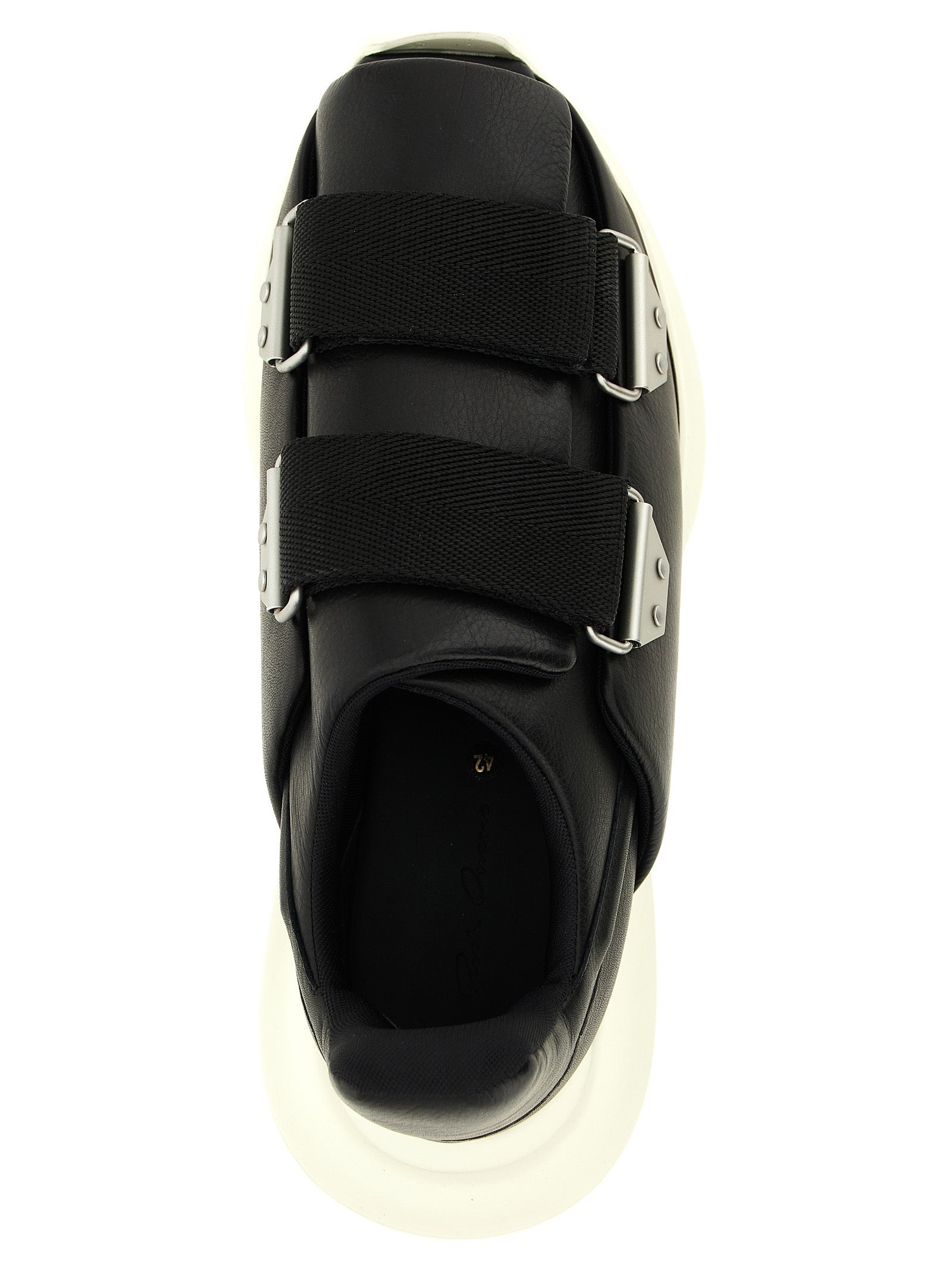 Rick Owens Black Calfskin Athletic Sneakers