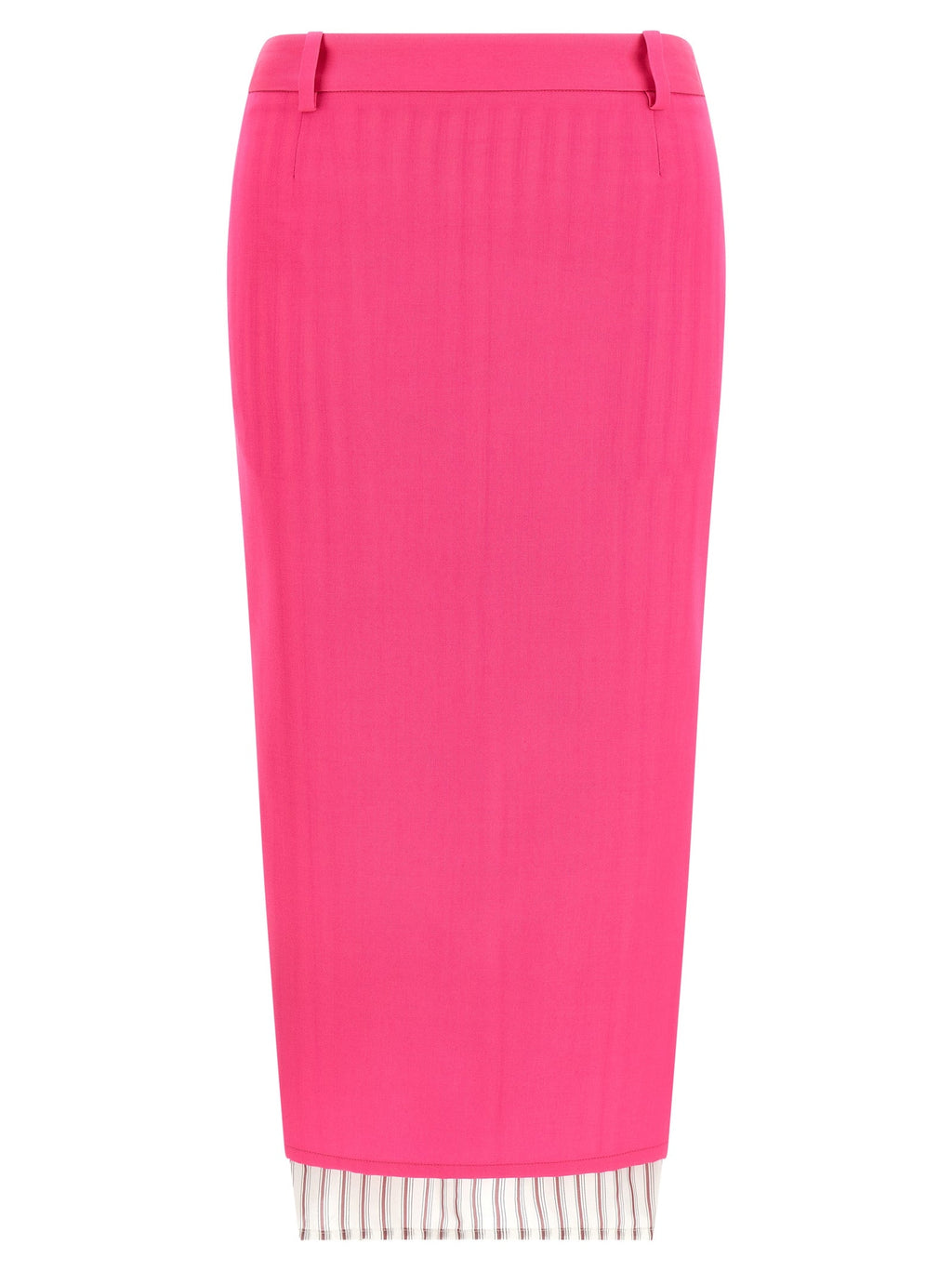 The Attico Fuchsia Virgin Wool Midi Skirt