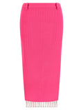 The Attico Fuchsia Virgin Wool Midi Skirt