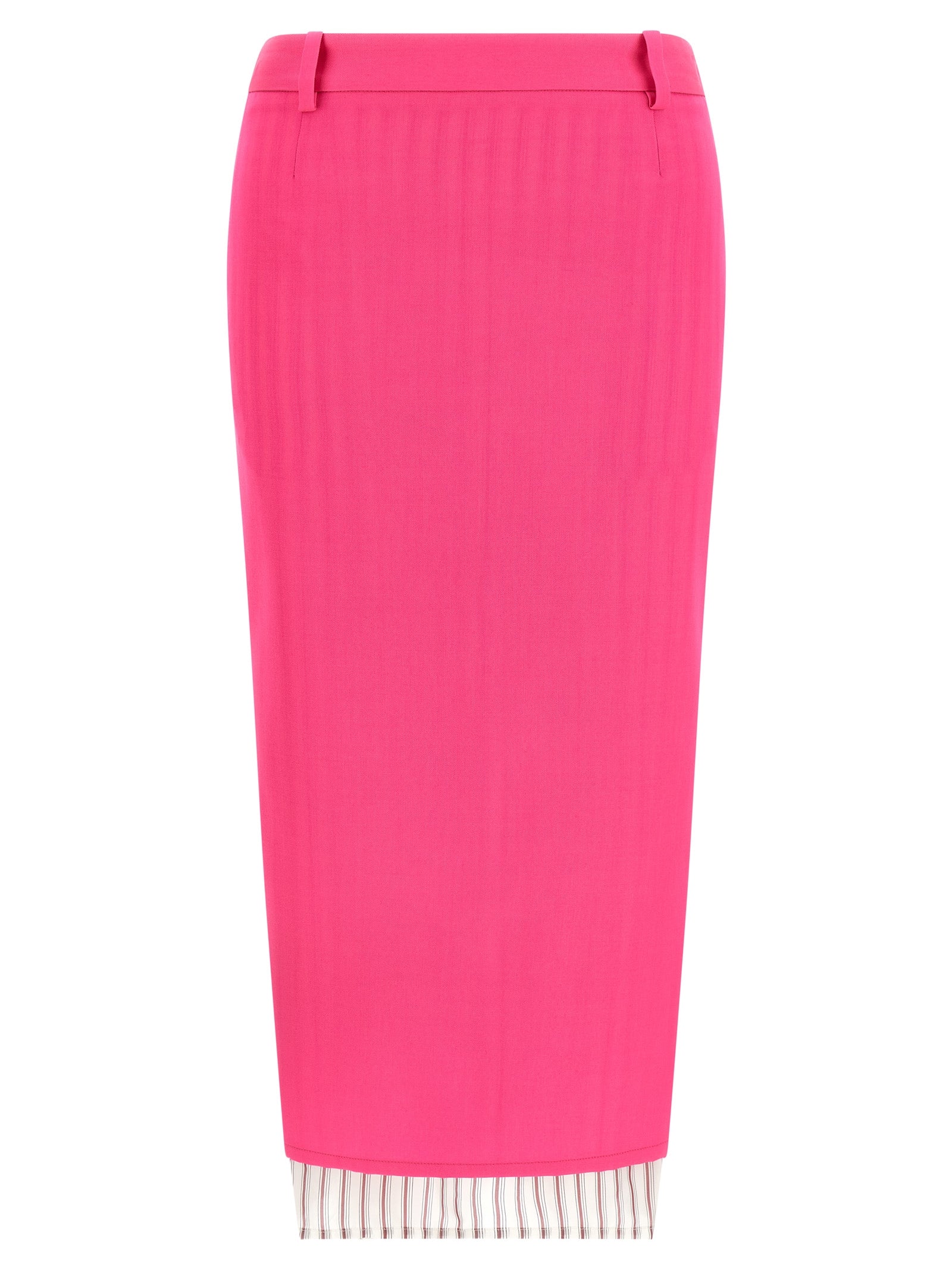 The Attico Fuchsia Virgin Wool Midi Skirt