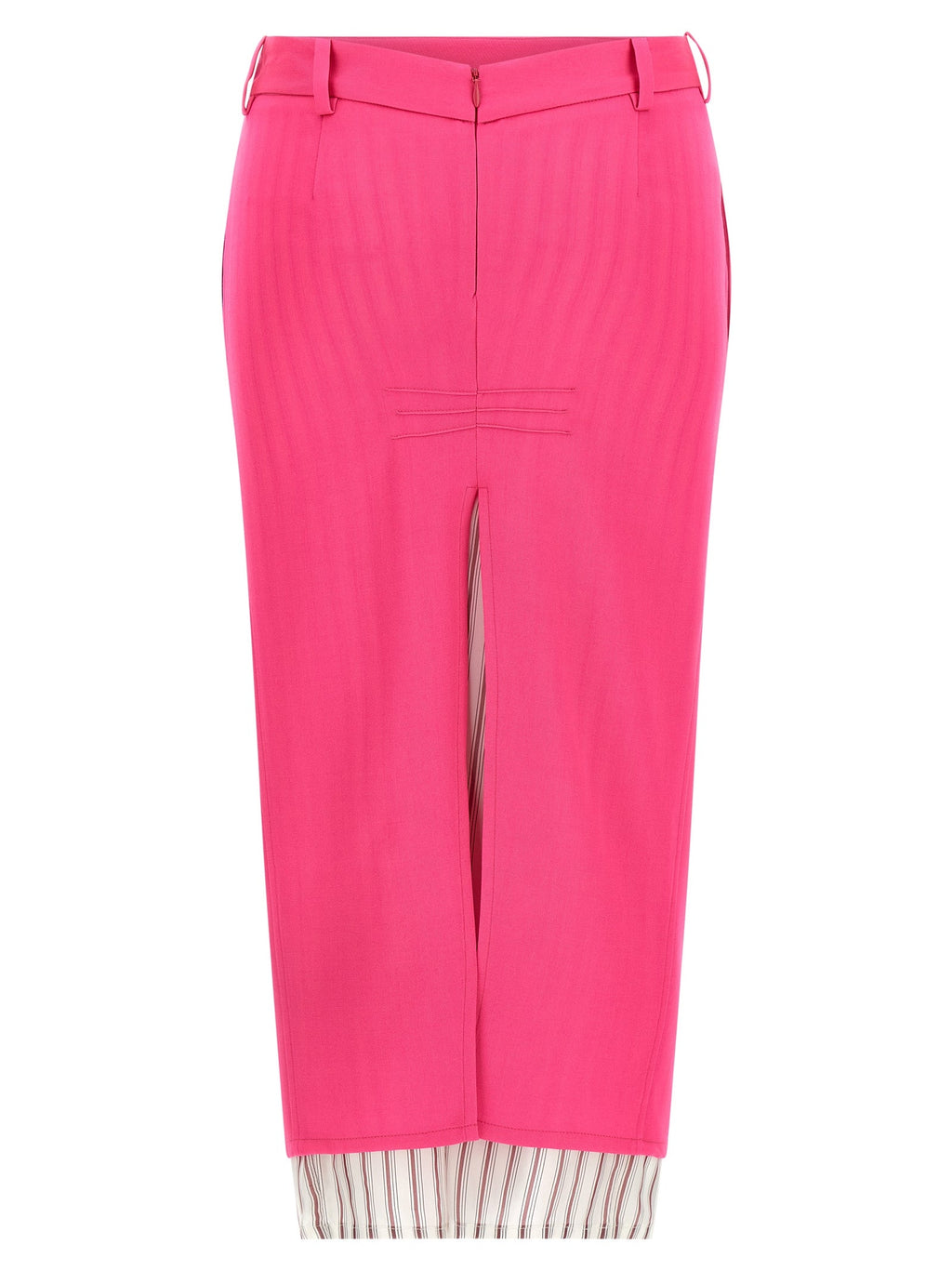The Attico Fuchsia Virgin Wool Midi Skirt
