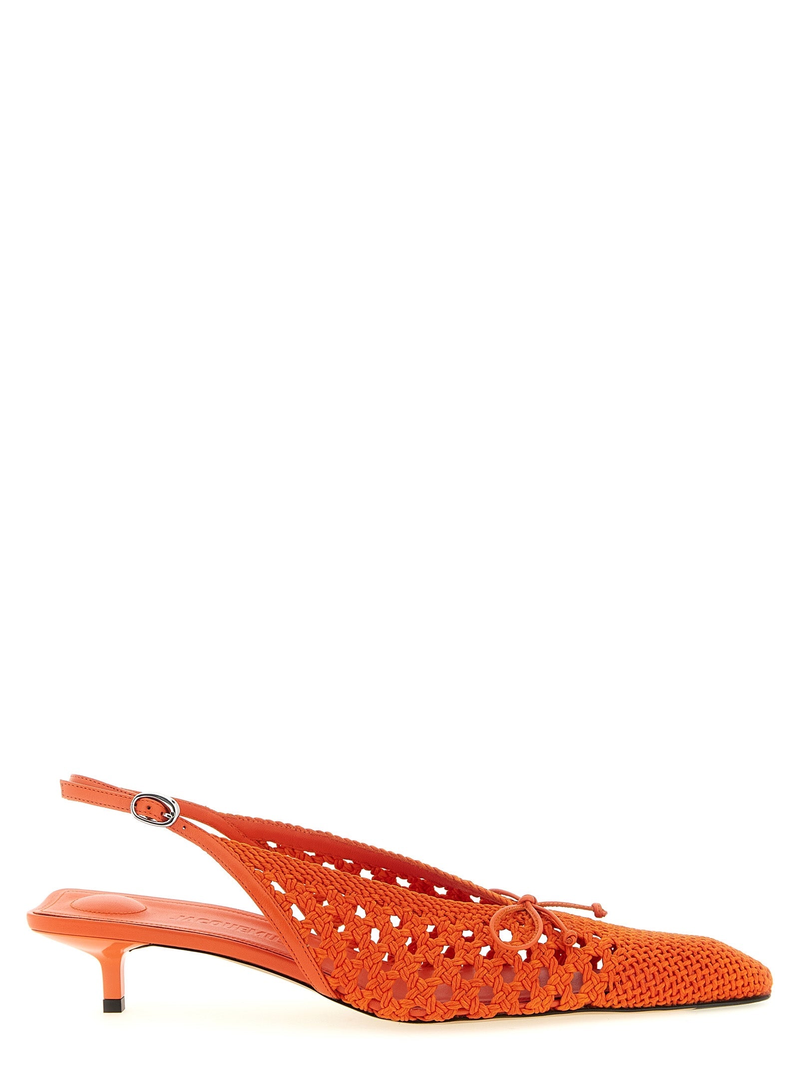 Jacquemus Orange Polyester Mid Heel Pumps