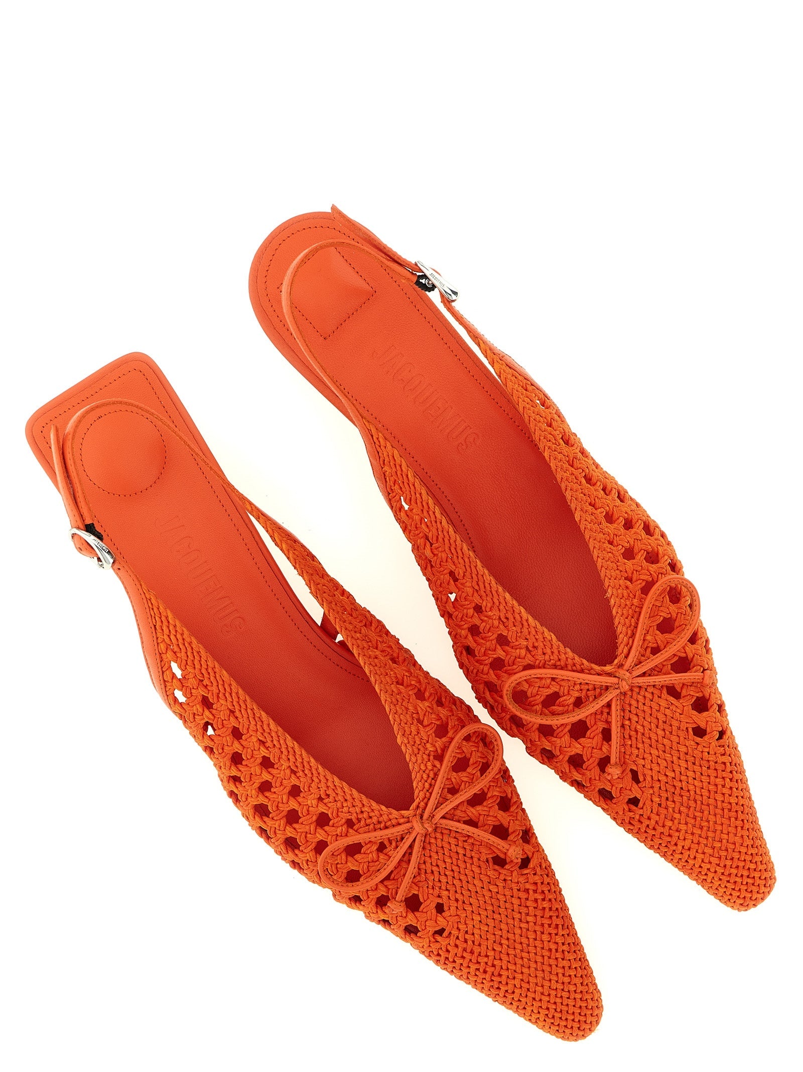 Jacquemus Orange Polyester Mid Heel Pumps
