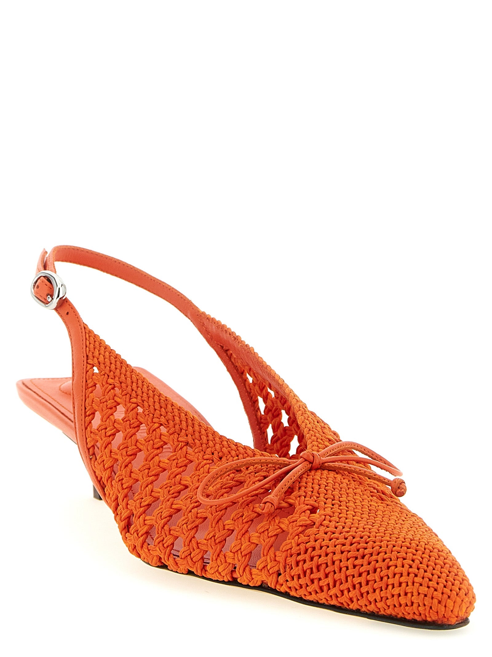 Jacquemus Orange Polyester Mid Heel Pumps