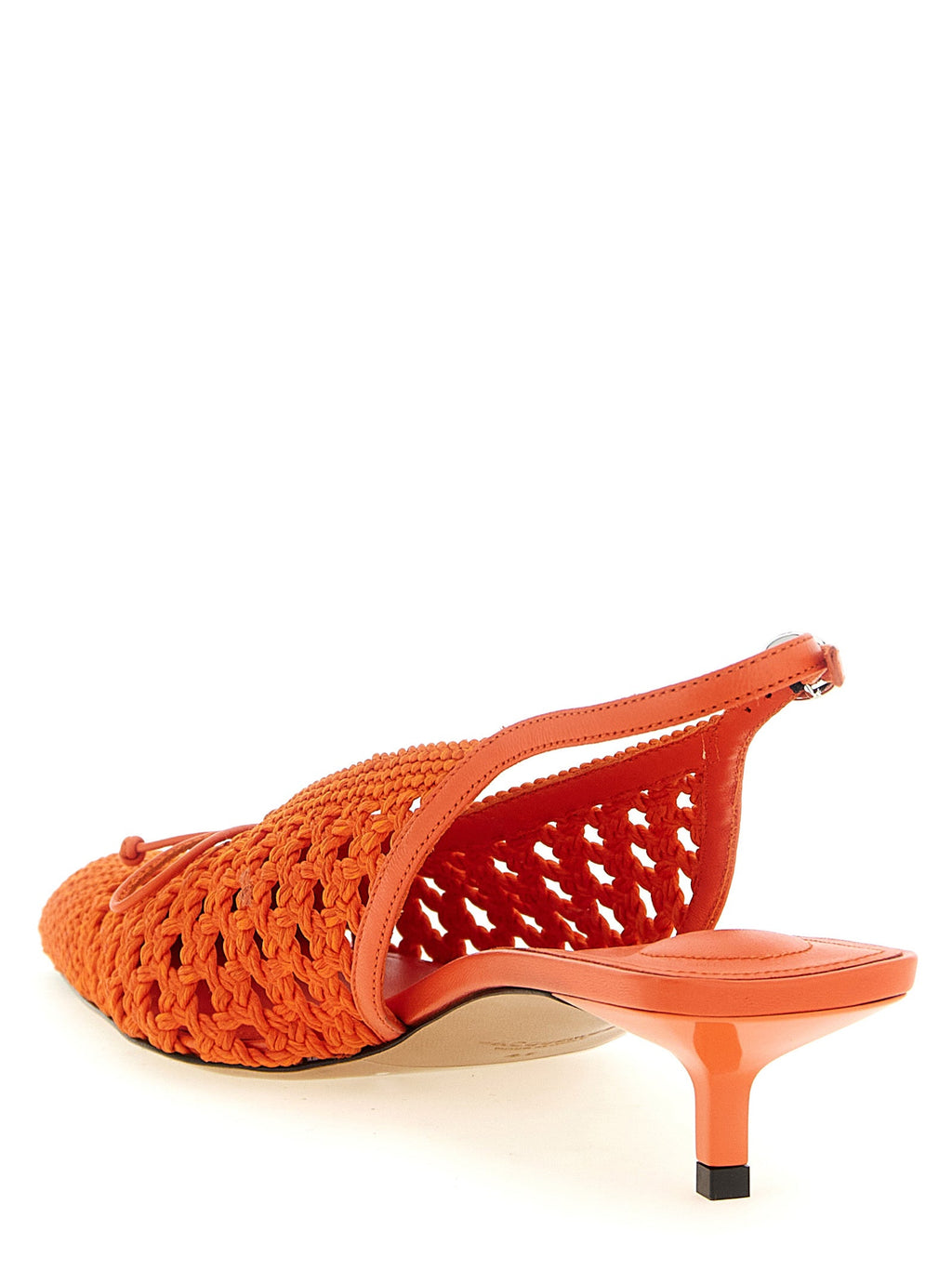 Jacquemus Orange Polyester Mid Heel Pumps