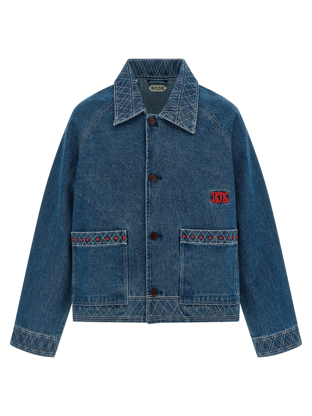 BODE Blue Cotton Denim Jacket