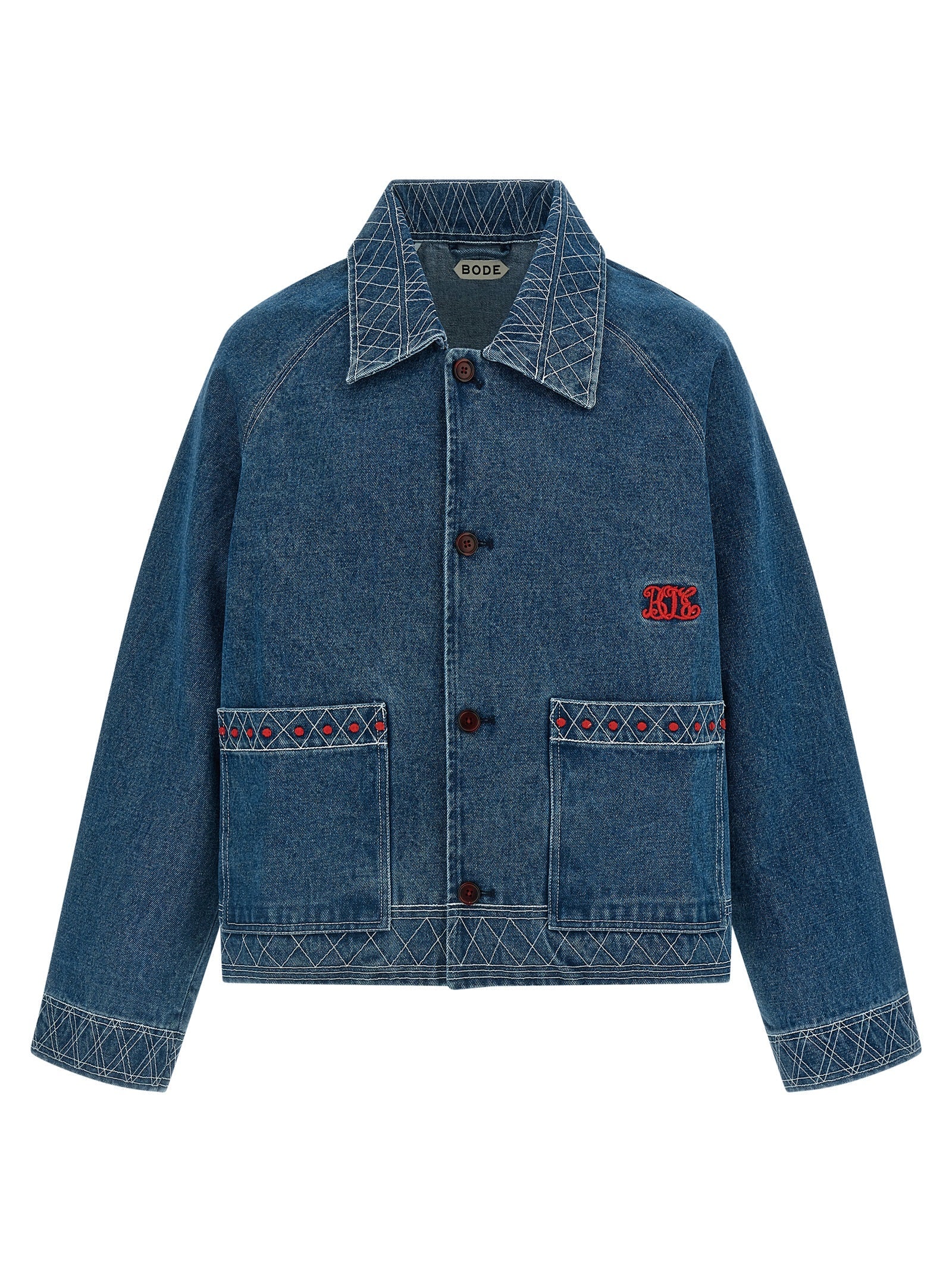 BODE Blue Cotton Denim Jacket