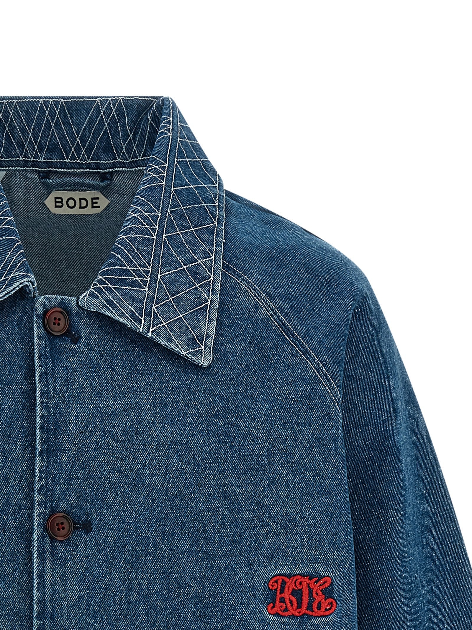 BODE Blue Cotton Denim Jacket