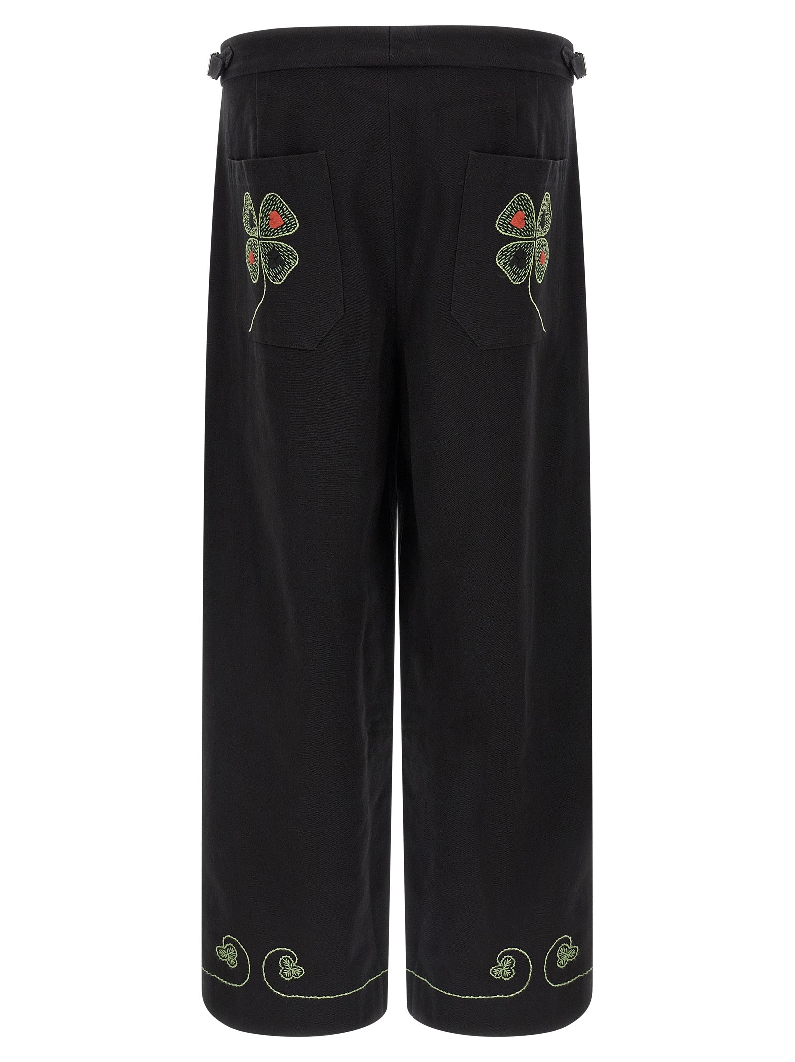 BODE Black Cotton Casual Pants