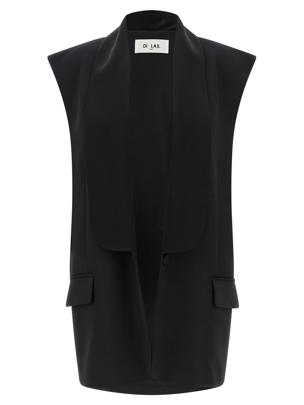 DI.LA3 PARI' Black Viscose Sleeveless Jacket