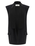 DI.LA3 PARI' Black Viscose Sleeveless Jacket