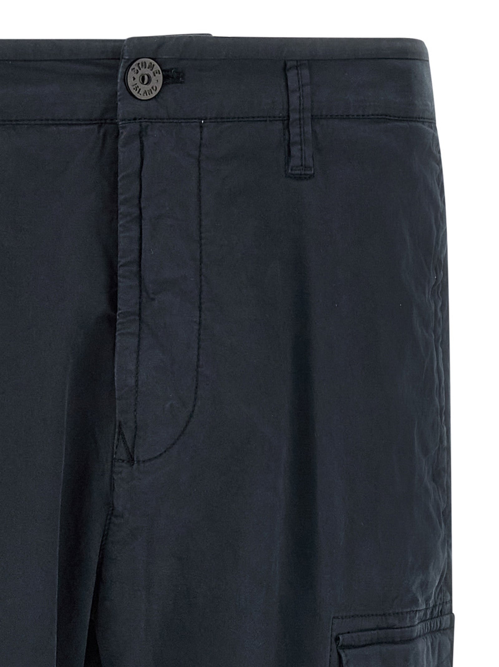 Stone Island Blue Cotton Cargo Pants