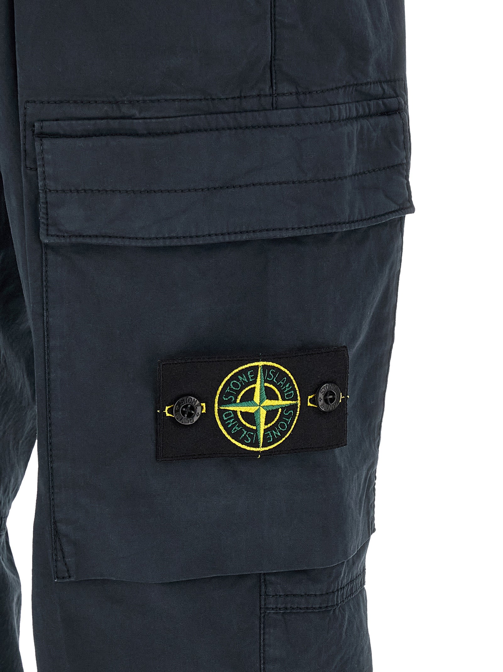 Stone Island Blue Cotton Cargo Pants