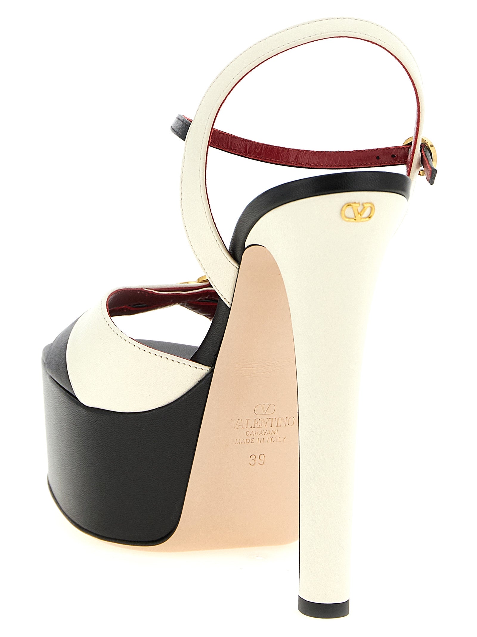 Valentino Garavani Bicolor Calfskin Stiletto Heel Sandals