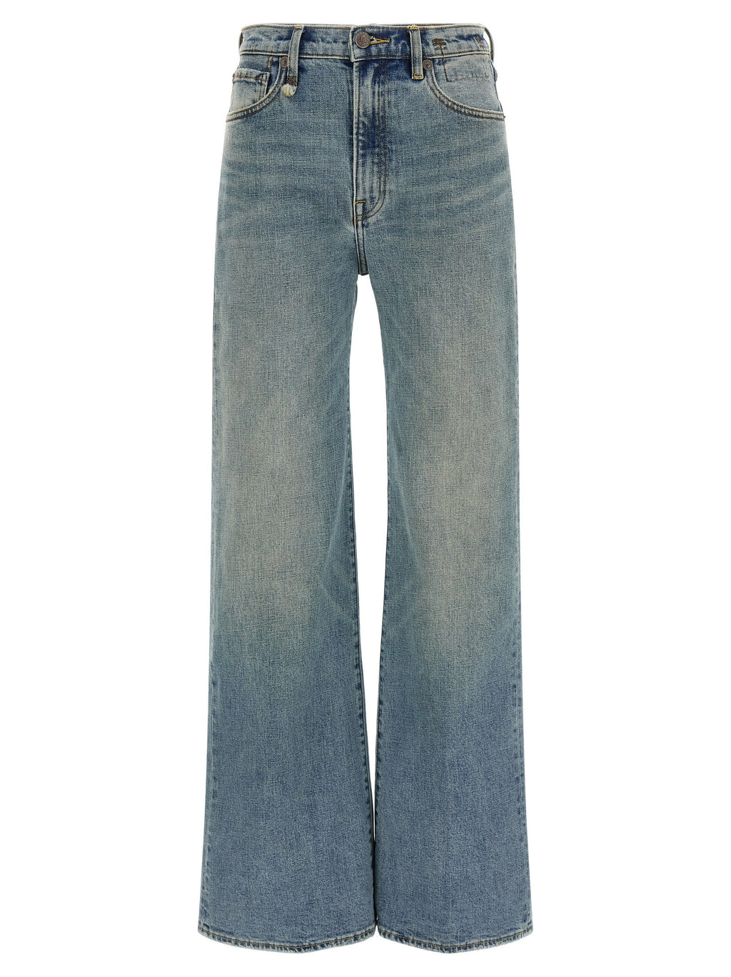 R13 Blue Cotton Flared Jeans