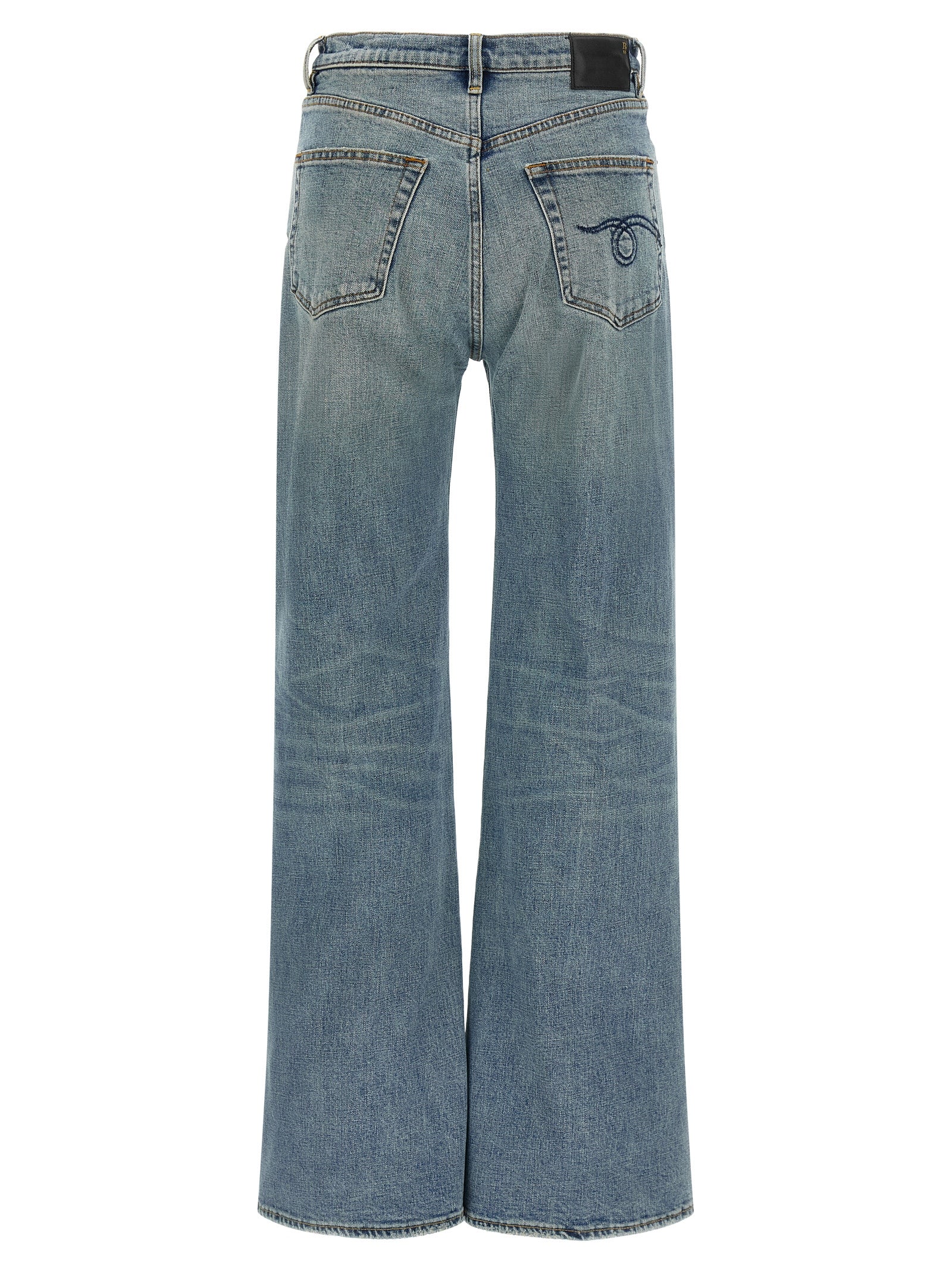 R13 Blue Cotton Flared Jeans