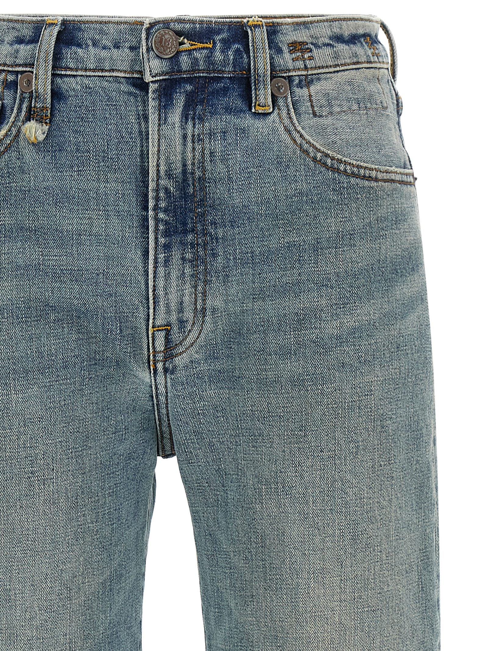 R13 Blue Cotton Flared Jeans