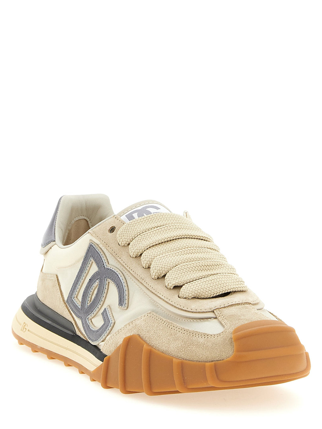 Dolce & Gabbana Silver Calfskin Athletic Sneakers