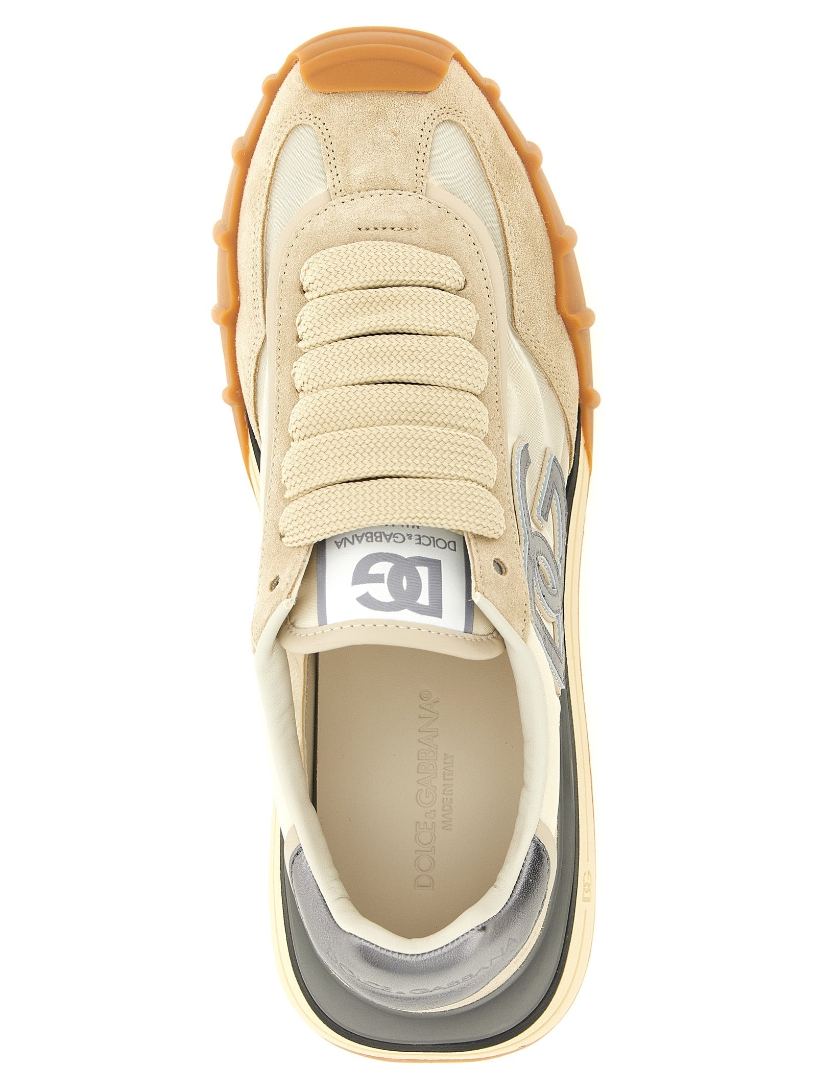 Dolce & Gabbana Silver Calfskin Athletic Sneakers