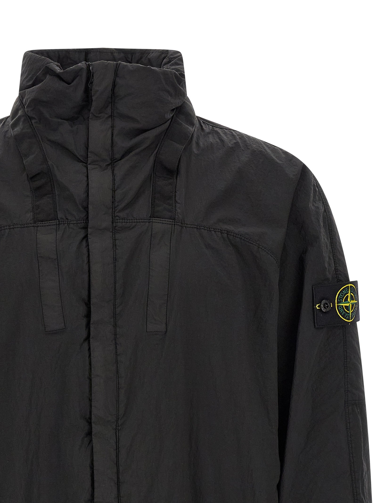 Stone Island Black Polyamide Bomber Stone Island