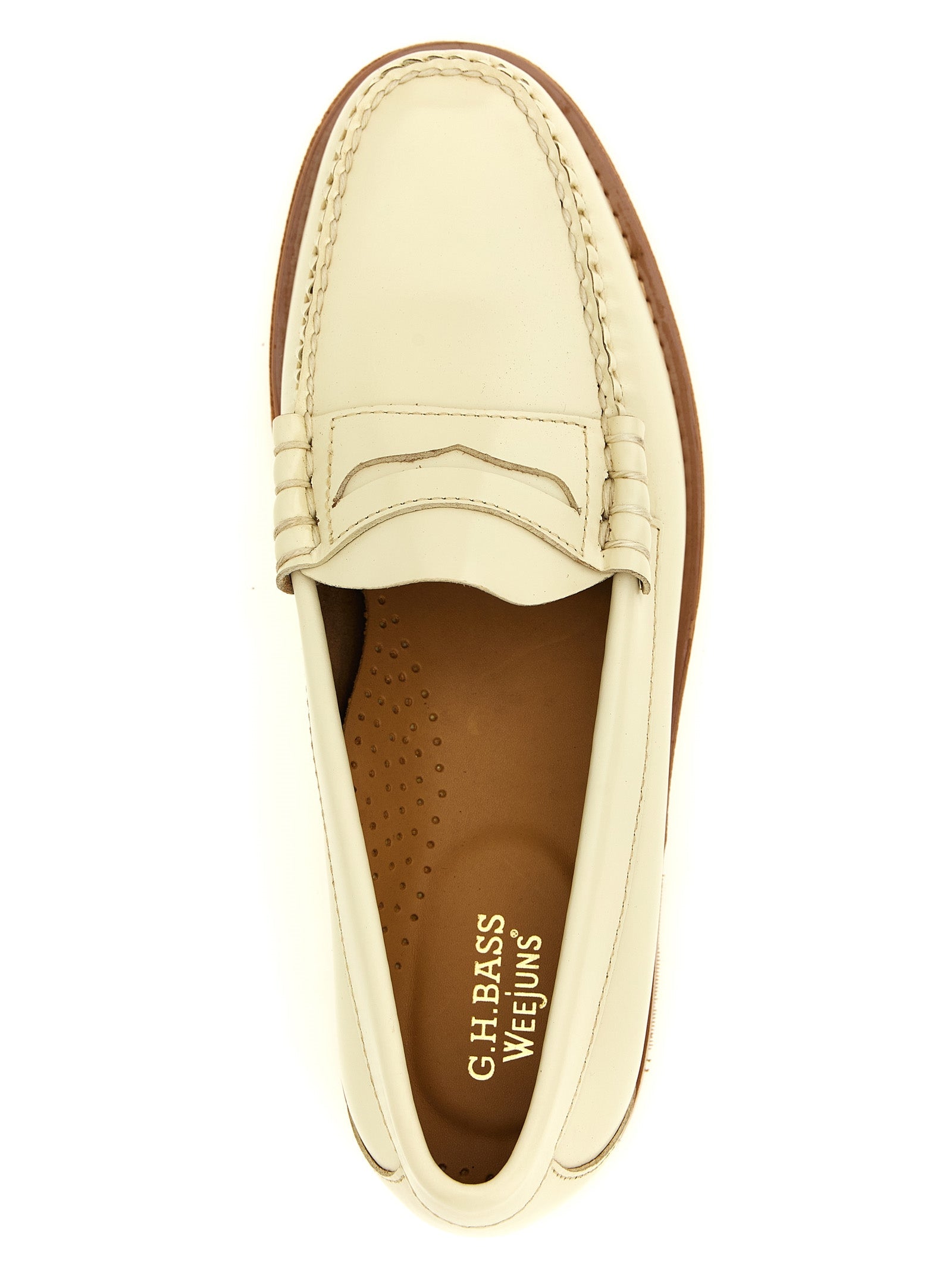G.H. BASS Beige Cowhide Slip-On Loafers G.H. BASS