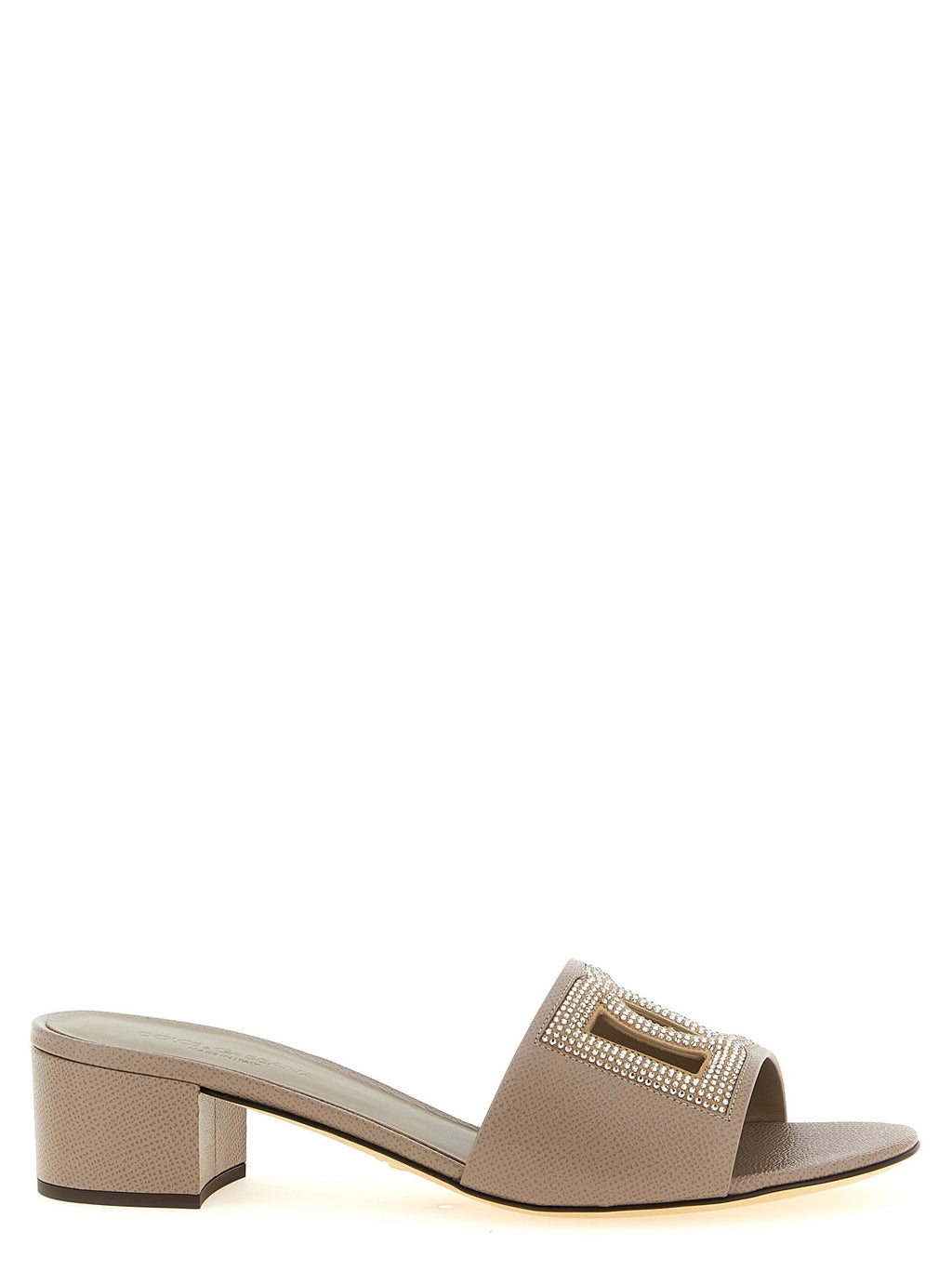 Dolce & Gabbana Gray Calfskin Mules