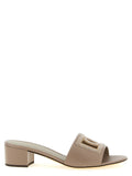 Dolce & Gabbana Gray Calfskin Mules
