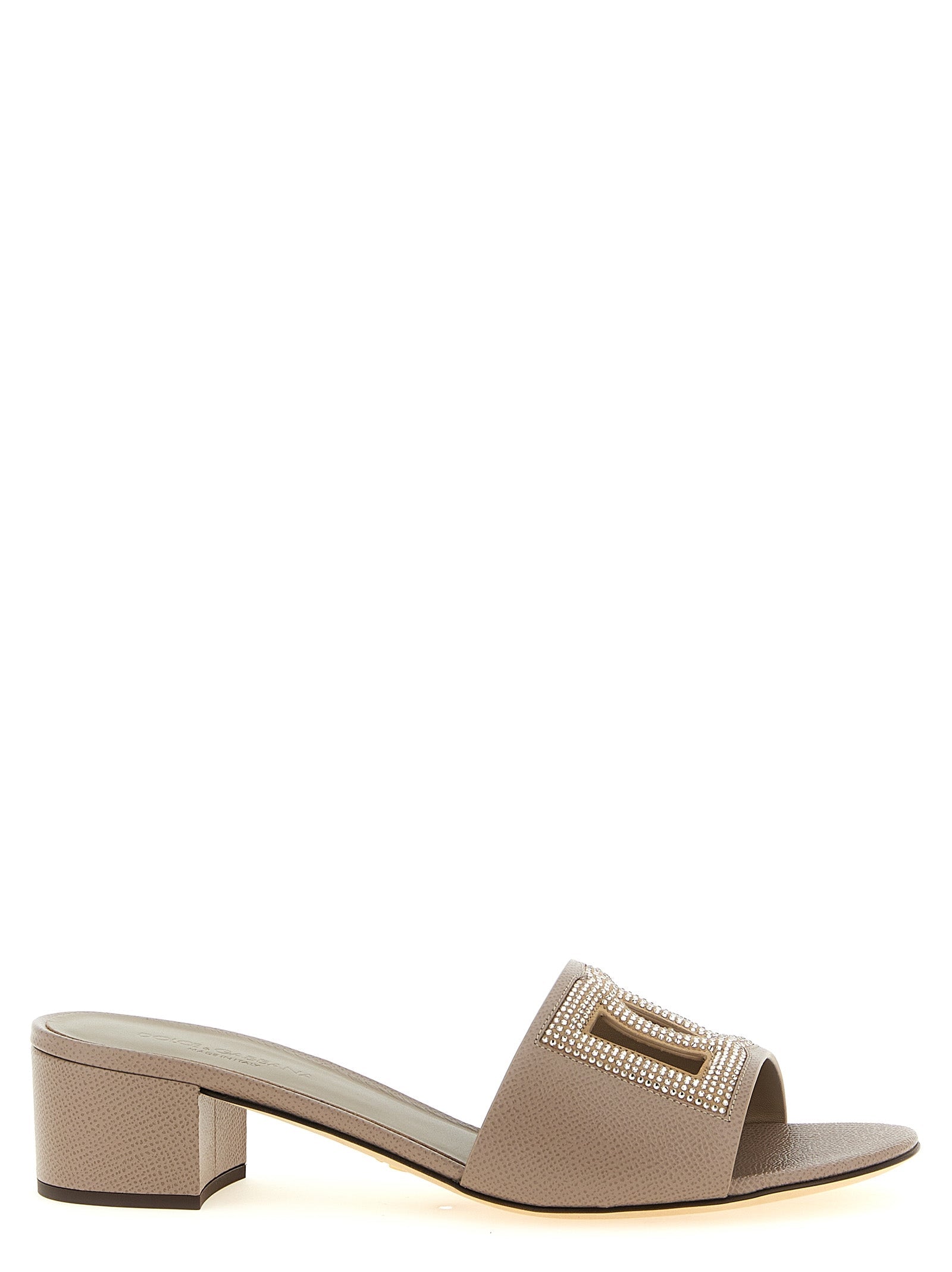 Dolce & Gabbana Gray Calfskin Mules