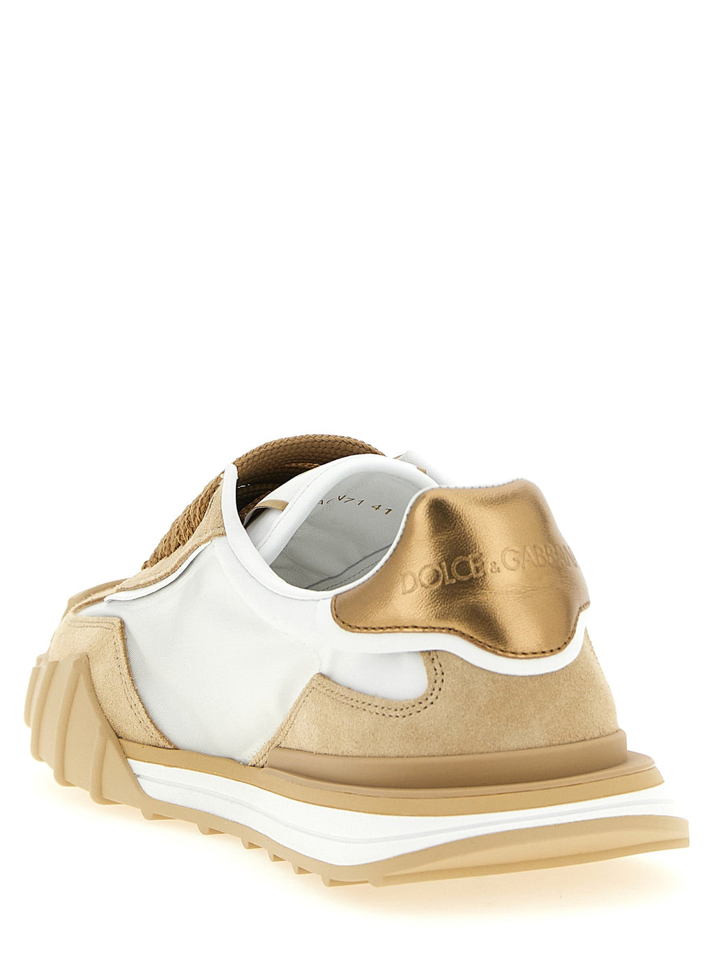 Dolce & Gabbana Beige Calfskin Athletic Sneakers