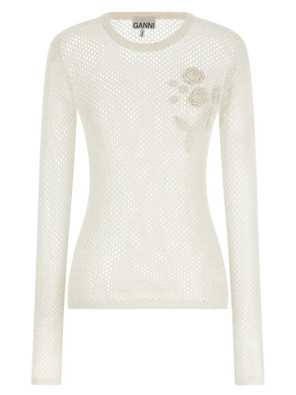 Ganni White Organic Cotton Cardigan