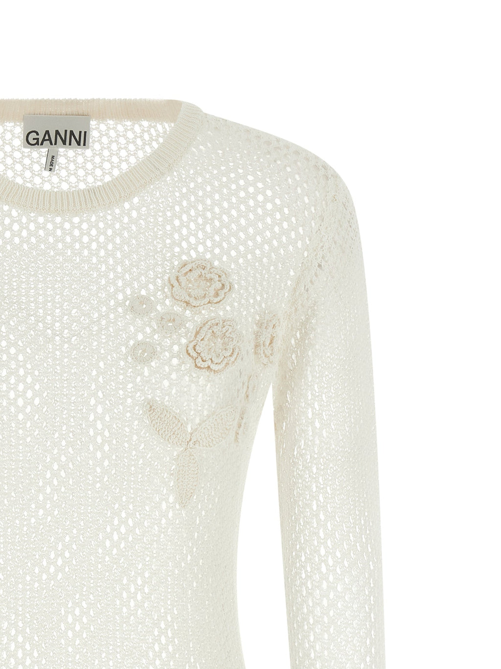 Ganni White Organic Cotton Cardigan