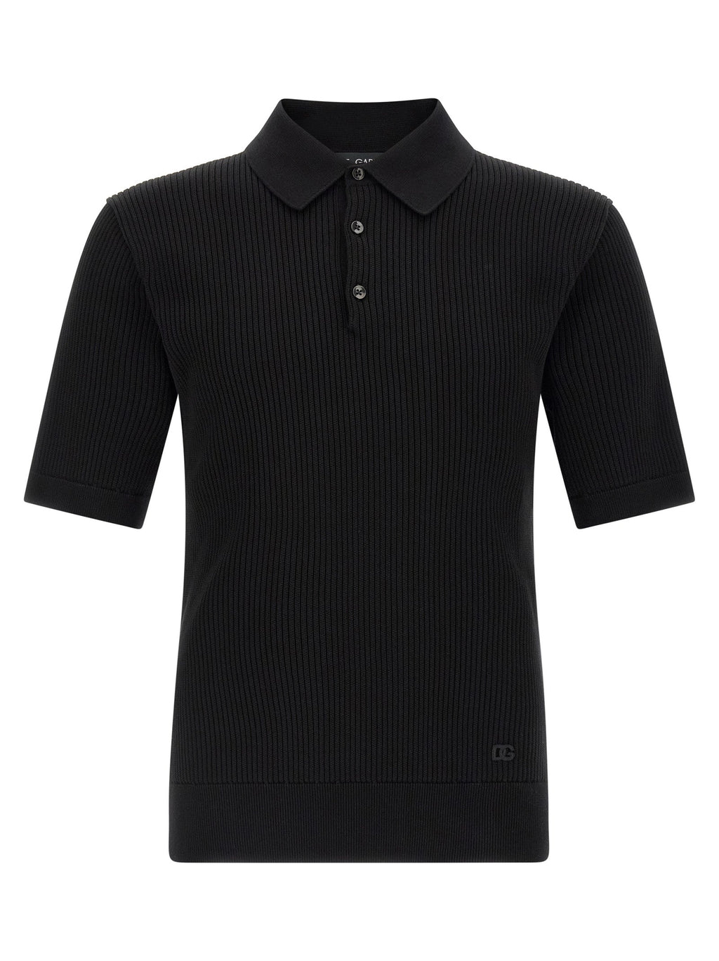 Dolce & Gabbana Black Cotton Polo Shirt