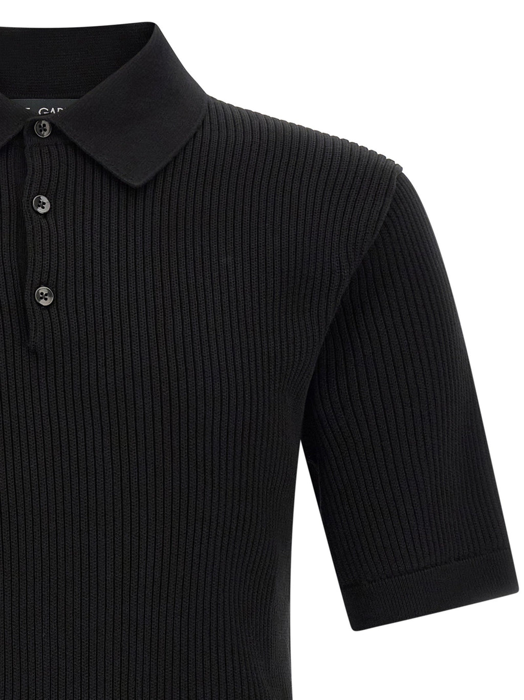 Dolce & Gabbana Black Cotton Polo Shirt
