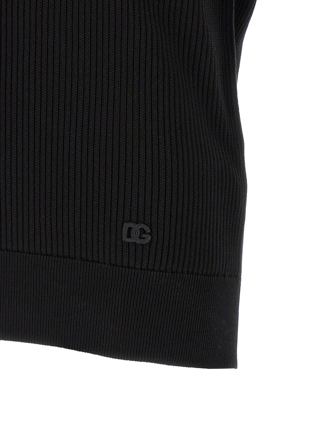 Dolce & Gabbana Black Cotton Polo Shirt
