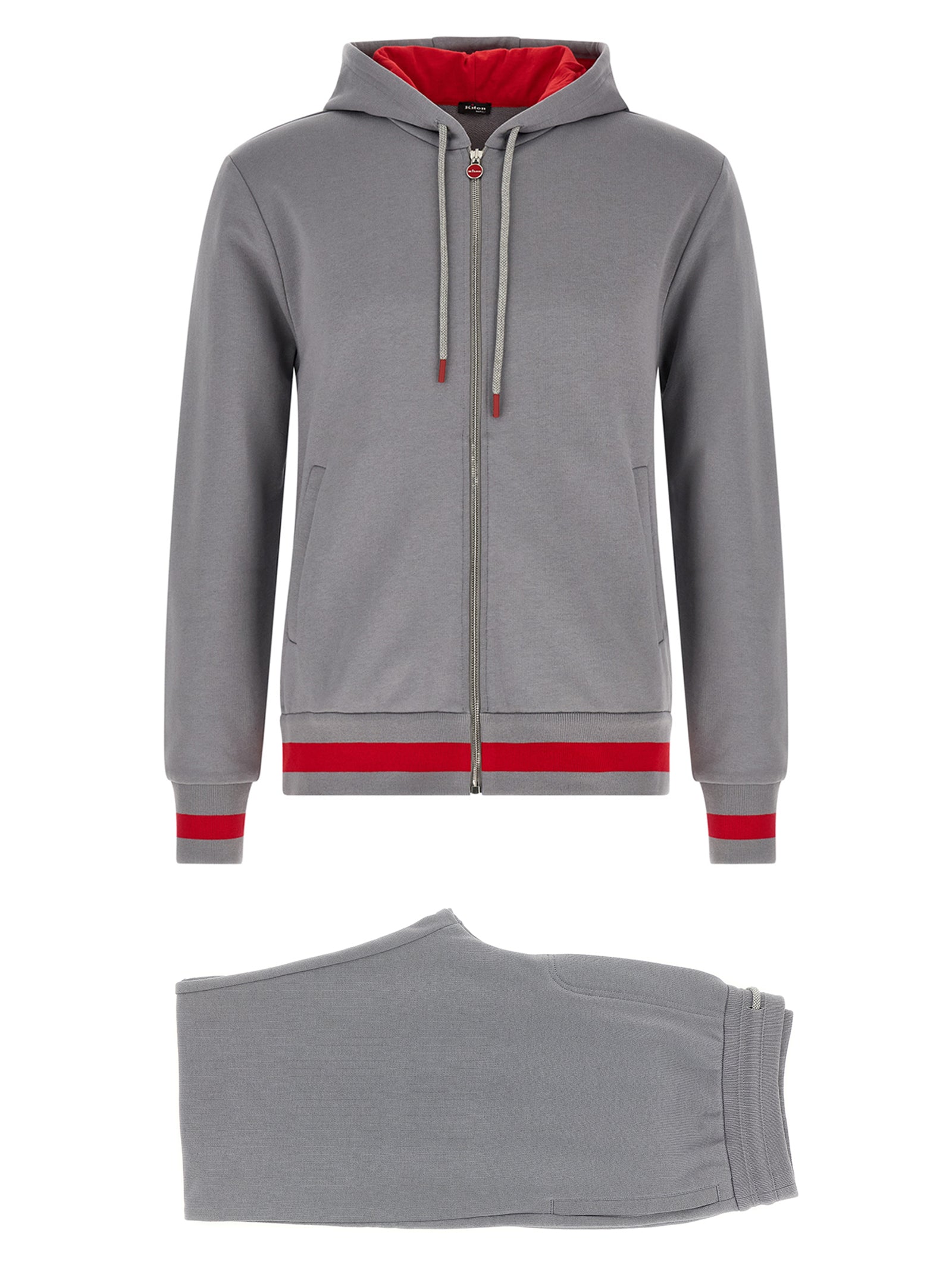 Kiton Gray Cotton Sweatsuit Kiton