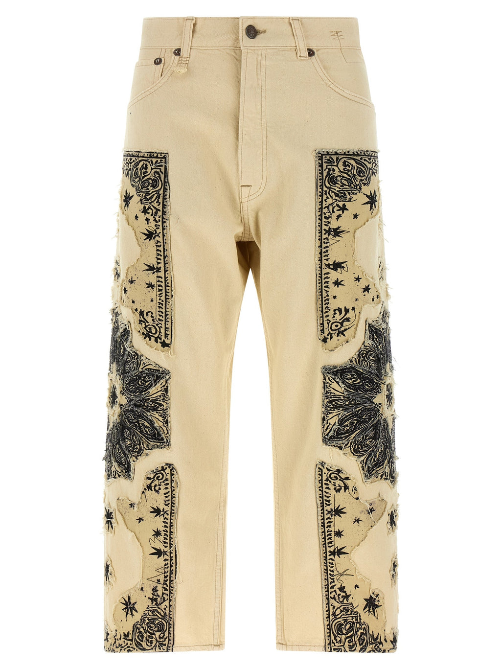 R13 Beige Cotton Straight-Leg Jeans R13