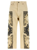 R13 Beige Cotton Straight-Leg Jeans R13