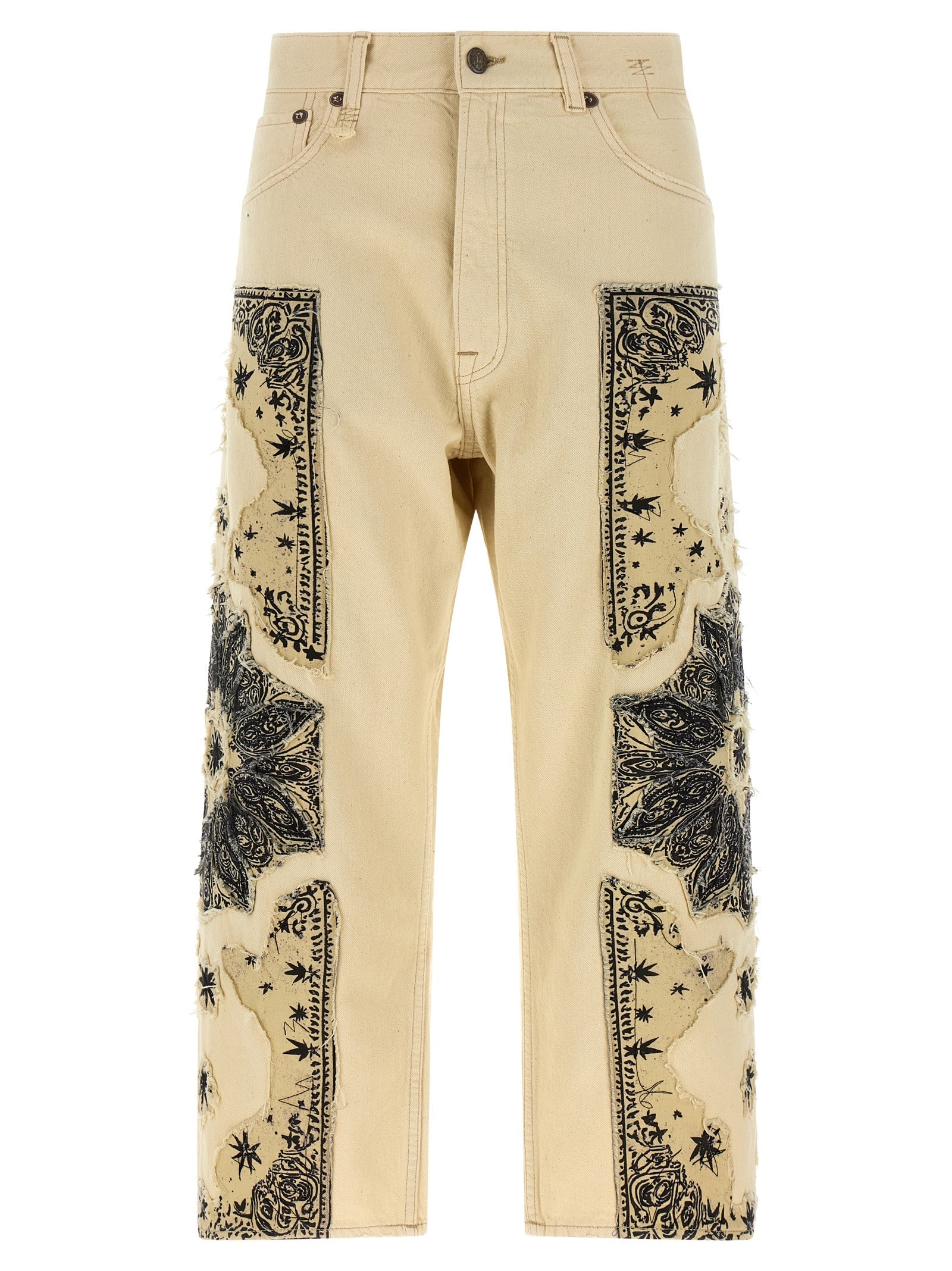R13 Beige Cotton Straight-Leg Jeans R13