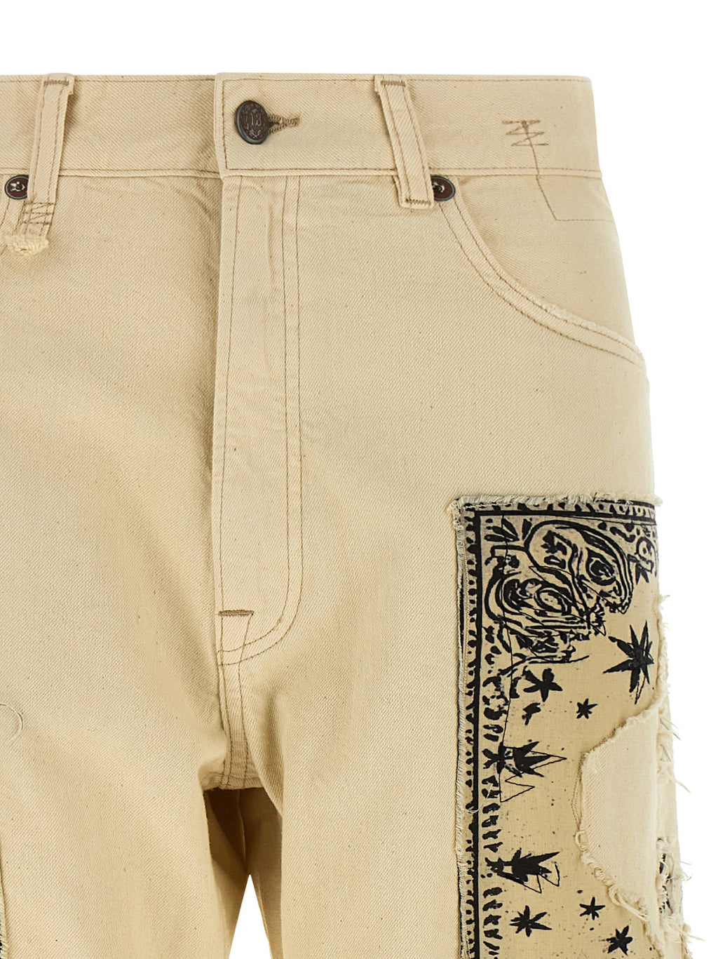 R13 Beige Cotton Straight-Leg Jeans R13