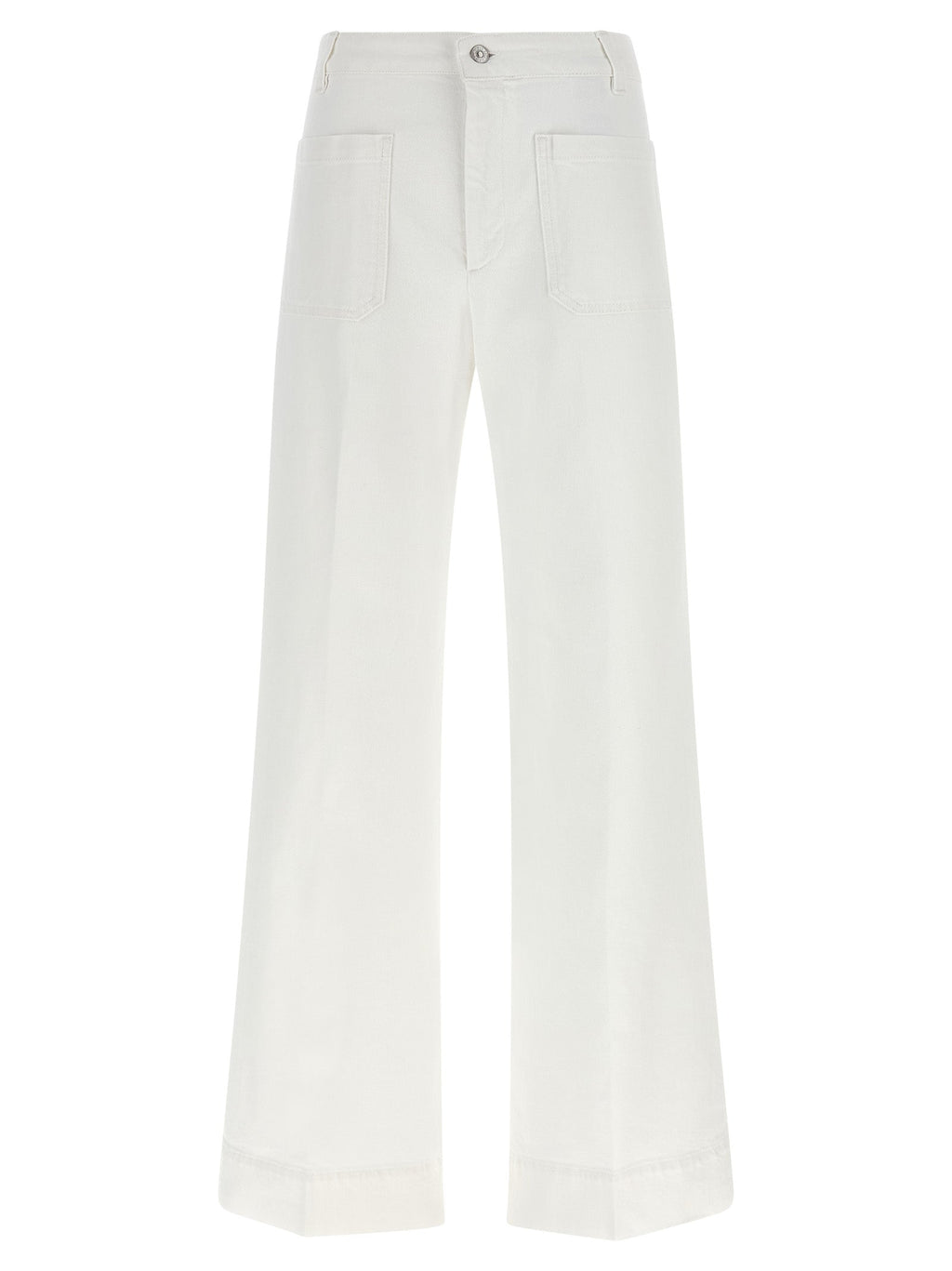 Victoria Beckham White Cotton Flared Jeans Victoria Beckham
