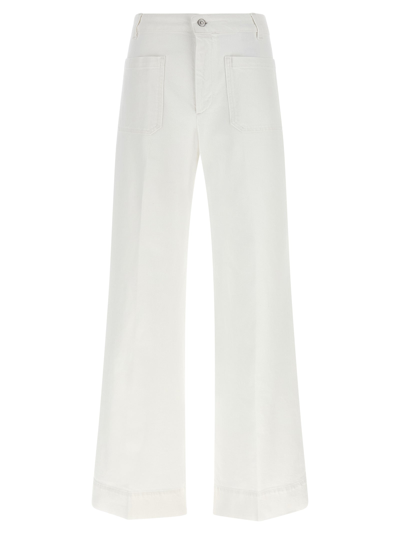 Victoria Beckham White Cotton Flared Jeans Victoria Beckham