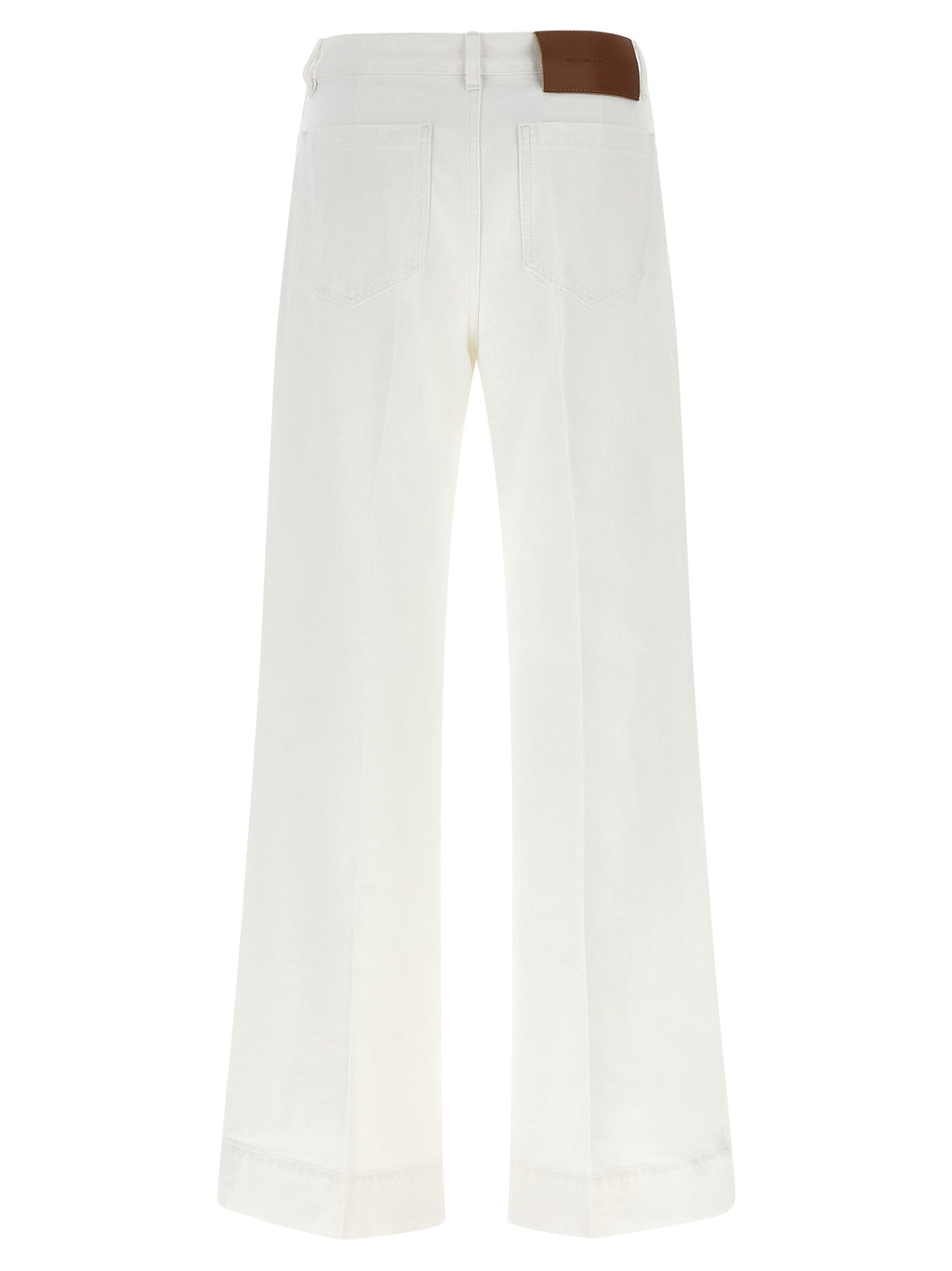 Victoria Beckham White Cotton Flared Jeans Victoria Beckham