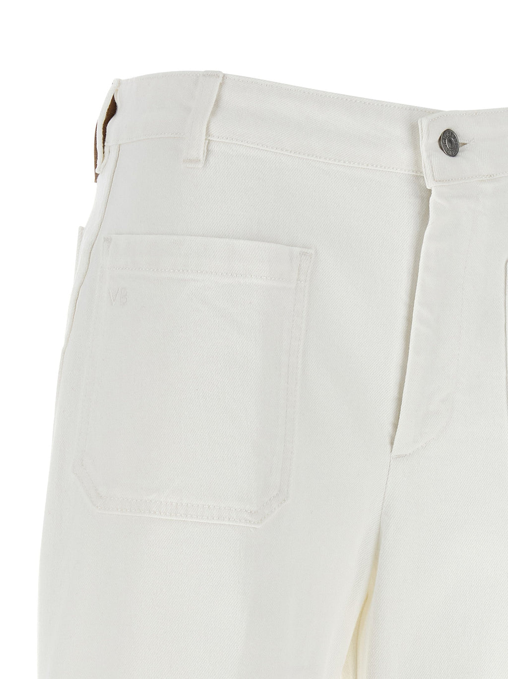 Victoria Beckham White Cotton Flared Jeans Victoria Beckham
