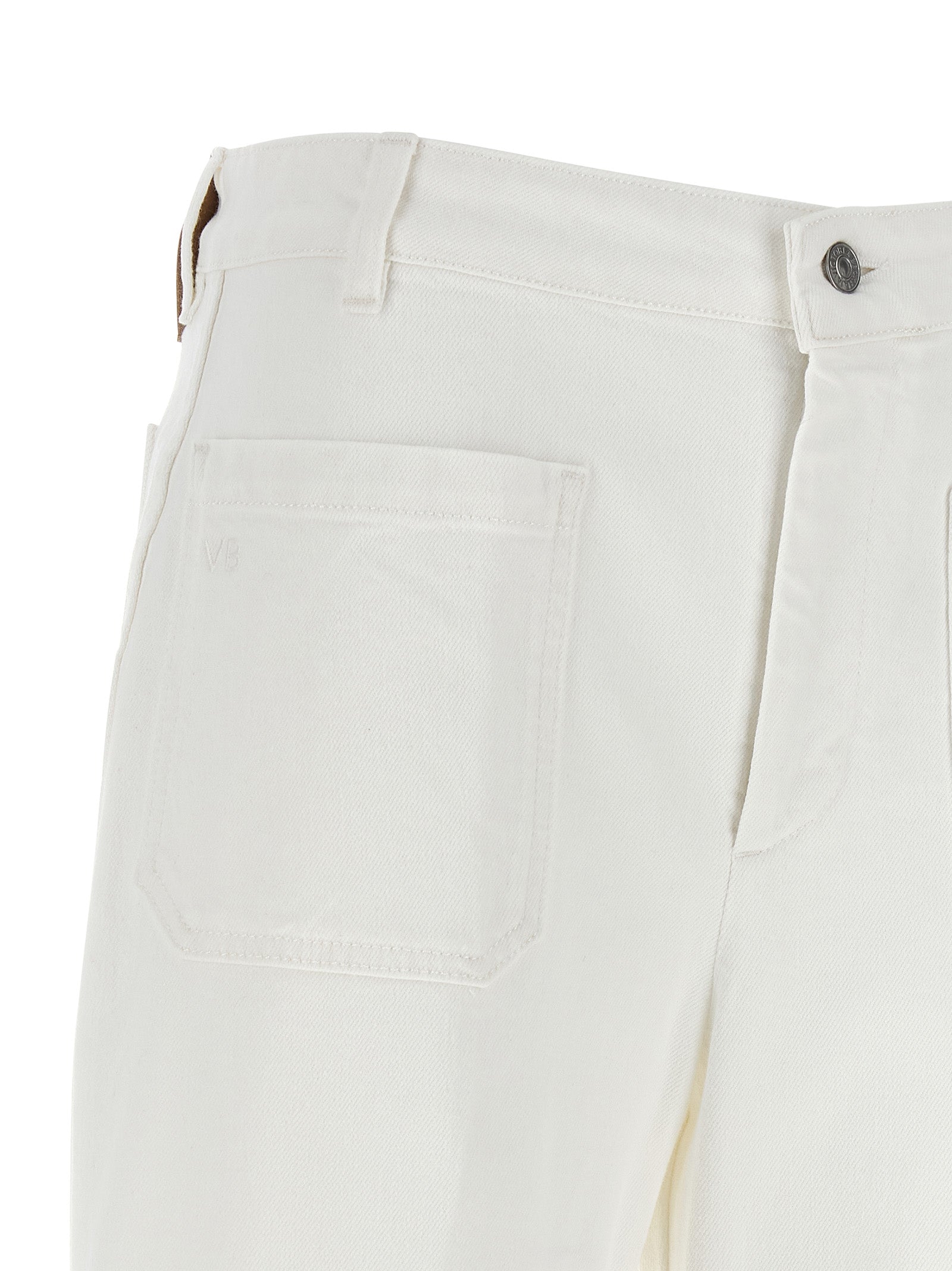 Victoria Beckham White Cotton Flared Jeans Victoria Beckham