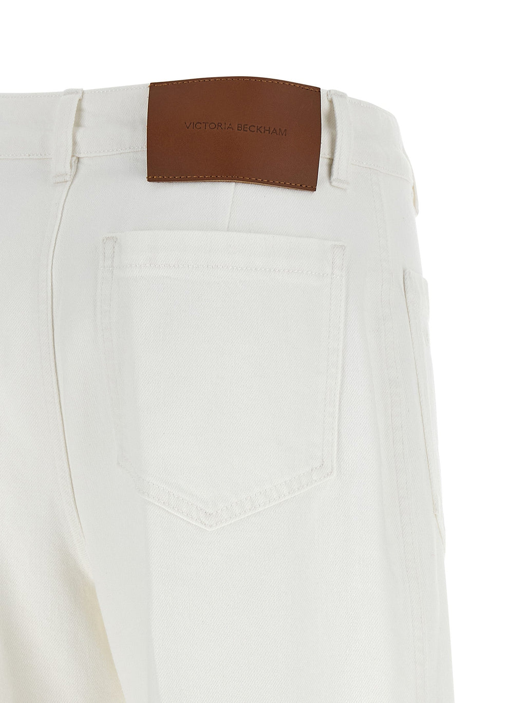 Victoria Beckham White Cotton Flared Jeans Victoria Beckham
