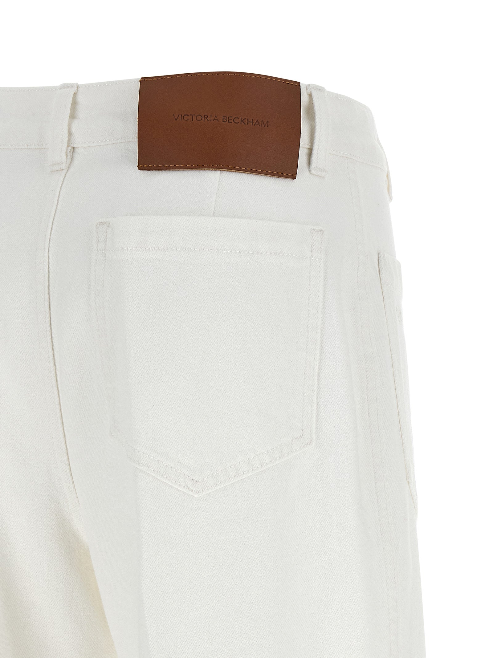 Victoria Beckham White Cotton Flared Jeans Victoria Beckham