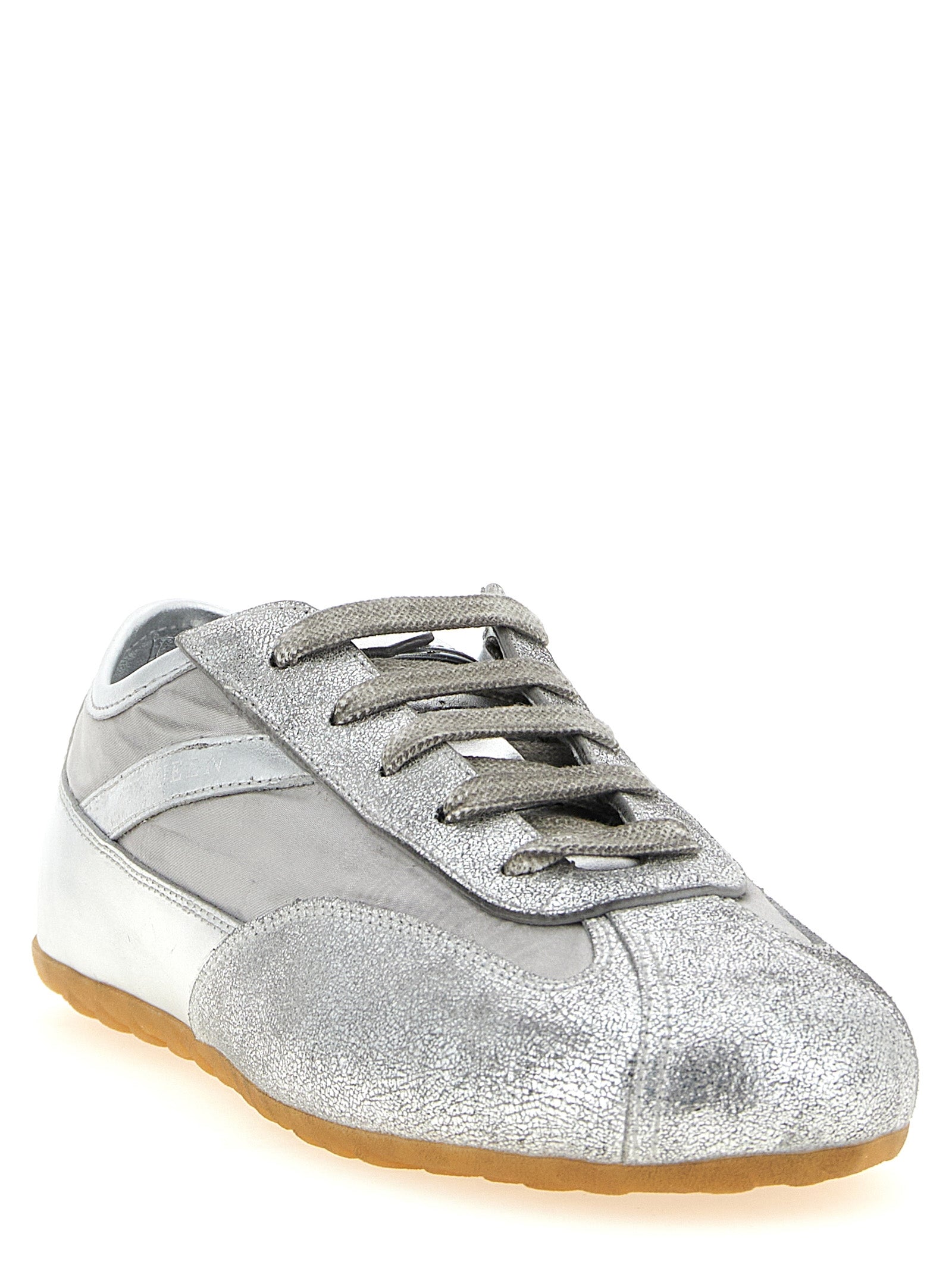 Alexander McQueen Silver Leather Athletic Sneakers Alexander McQueen