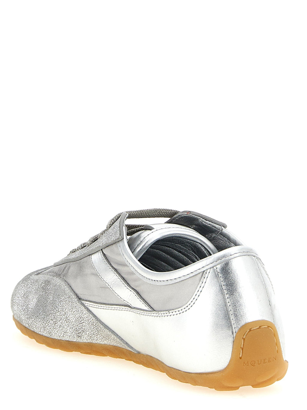 Alexander McQueen Silver Leather Athletic Sneakers Alexander McQueen